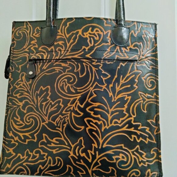 Made in India Black & Tan Leather Shoulder / Tote Bag - Picture 7 of 14